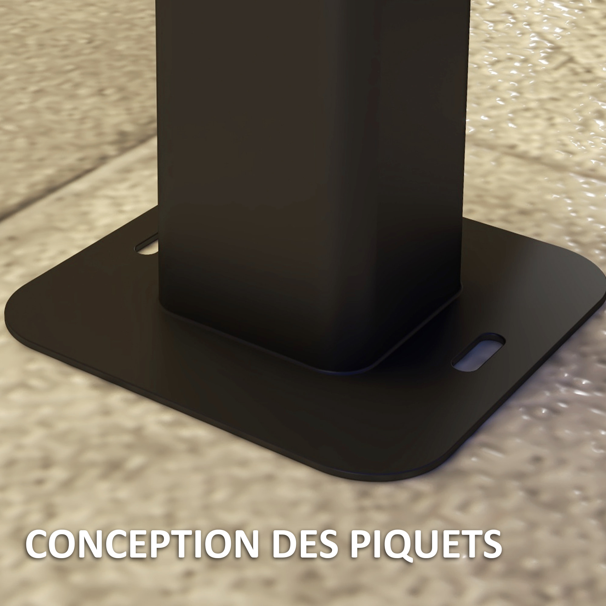 Lot de 2 lampes d'extérieur - bornes lumineuses LED - norme IP65 - alu noir