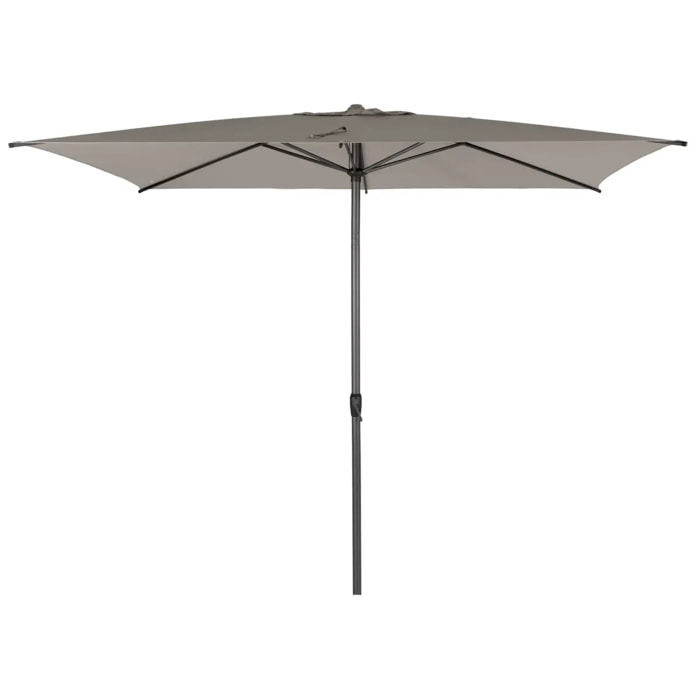 Parasol droit rectangulaire "Loompa" taupe 3x2m en aluminium