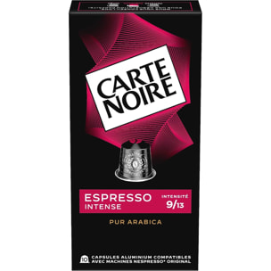 Café Espresso Intense n°9 x10 - Capsules compatibles Nespresso en aluminium