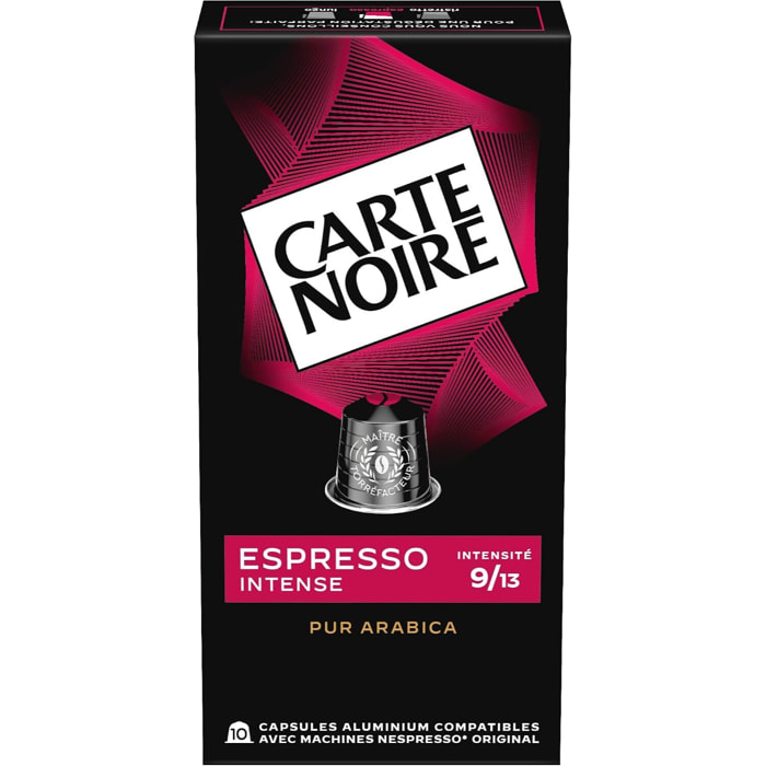 Café Espresso Intense n°9 x10 - Capsules compatibles Nespresso en aluminium
