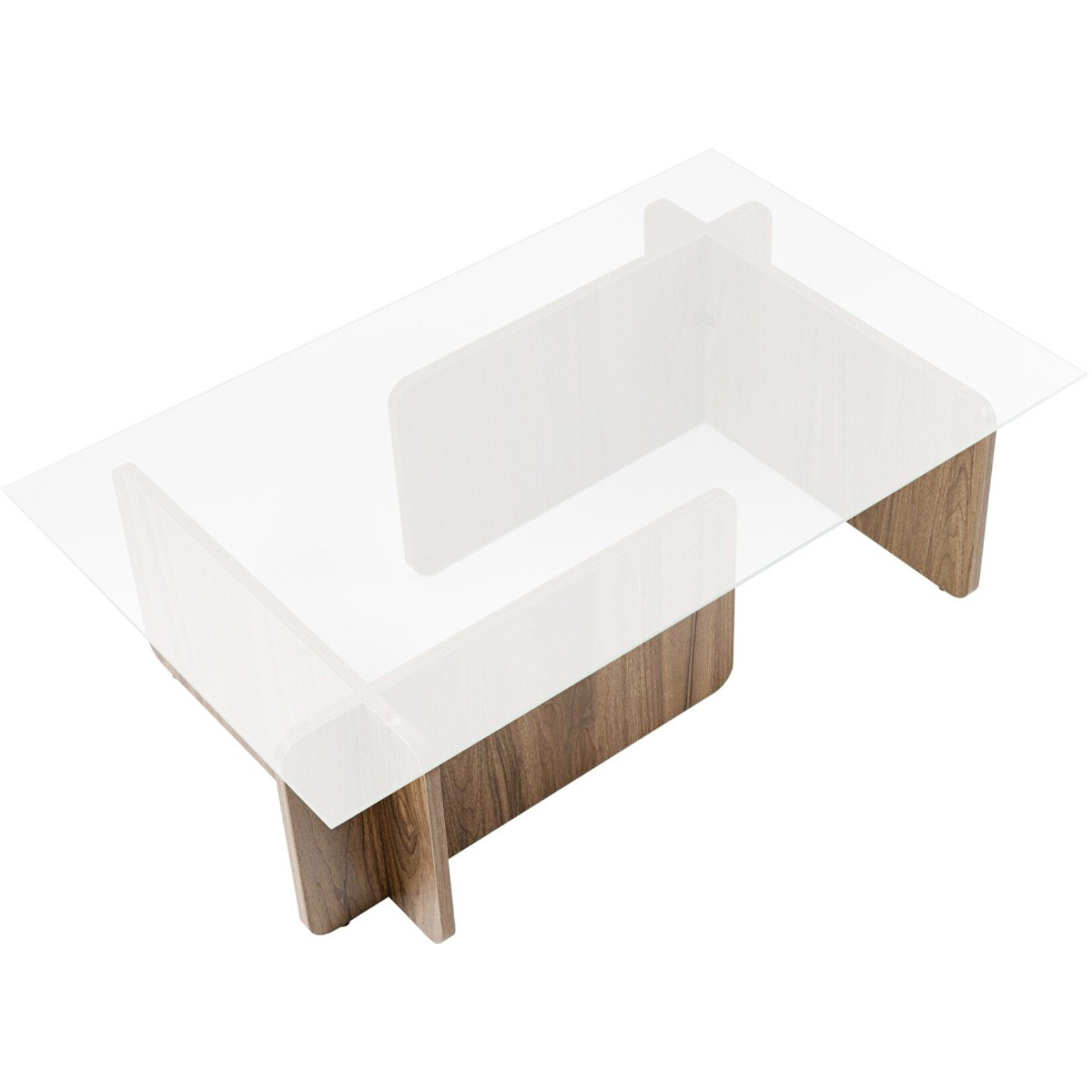 Table basse rectangulaire en verre - NAELIS