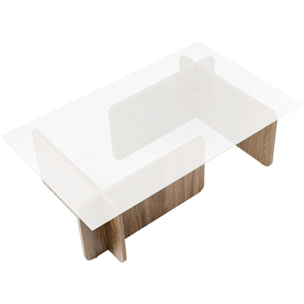 Table basse rectangulaire en verre - NAELIS