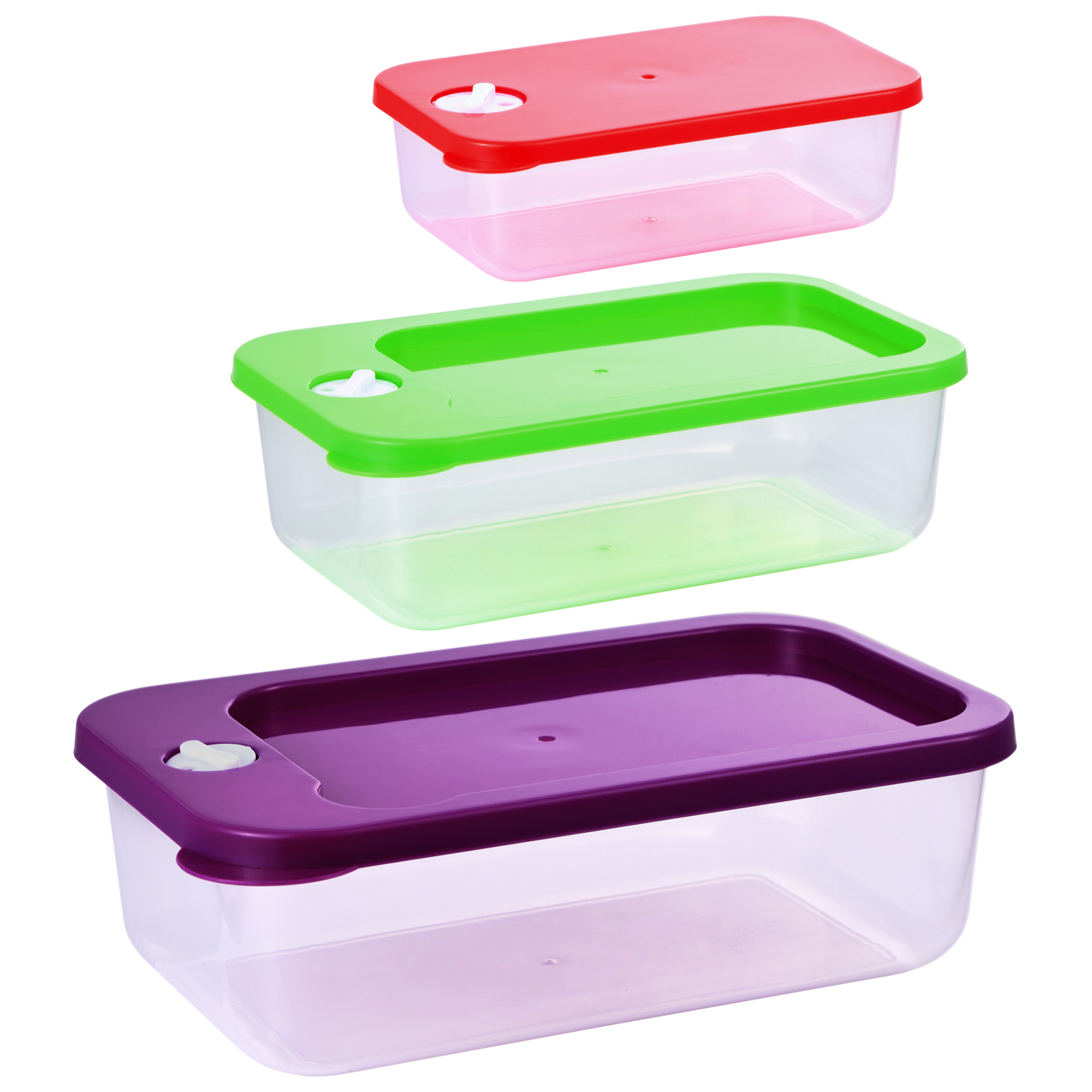 Set 3pc herméticos apilables plastico, colección Jolie San Ignacio