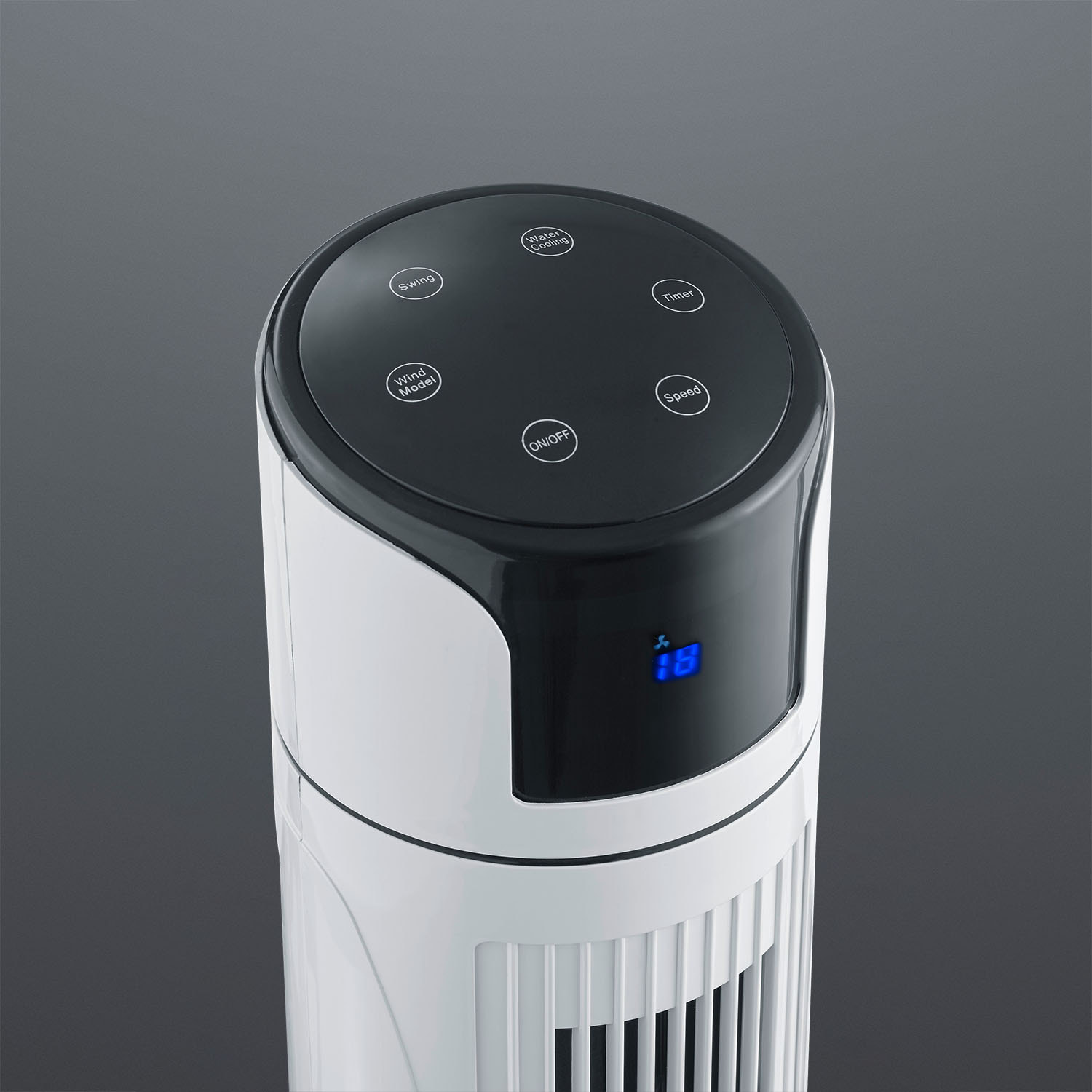 Iceberg - Ventilatore e nebulizzatore a torre con display touch screen, telecomando e timer incorporato. Ø34x114H cm