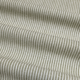 Torchon de cuisine en coton à fines rayures tissées - Kaki
