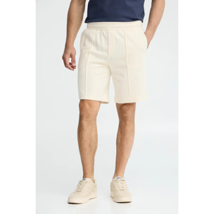 Bermuda jogger ecrù con logo Polo Club