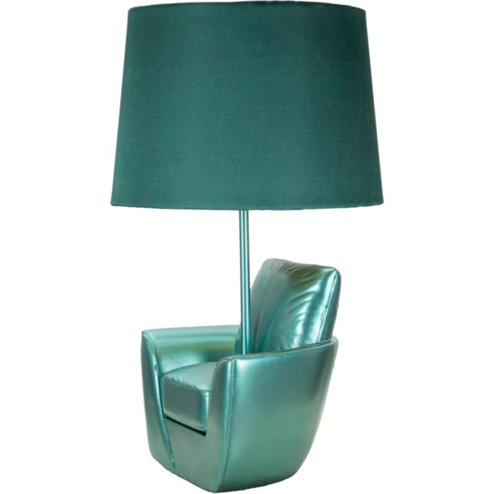 LAMPADA DA COMODINO MIDCENTURY TURCHESE CM Ø 26X43