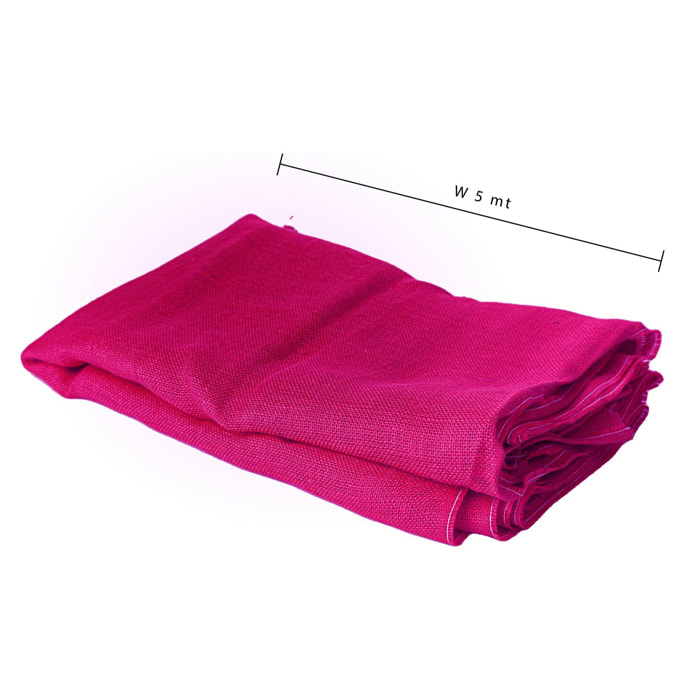 Telo di juta. Lunghezza 5 Mt - Pezzi 1 - 500X100X0,01cm - Colore: Rosa - Bianchi Dino - Decorazioni Varie