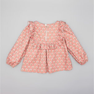 Camisa Viella Burdeos Con Estampado Floral
