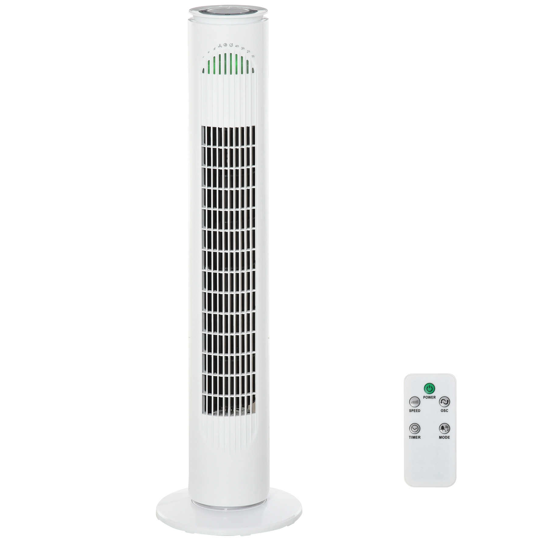 Ventilateur colonne tour oscillant 45 W silencieux télécommande incluse minuterie 3 modes 3 vitesses blanc