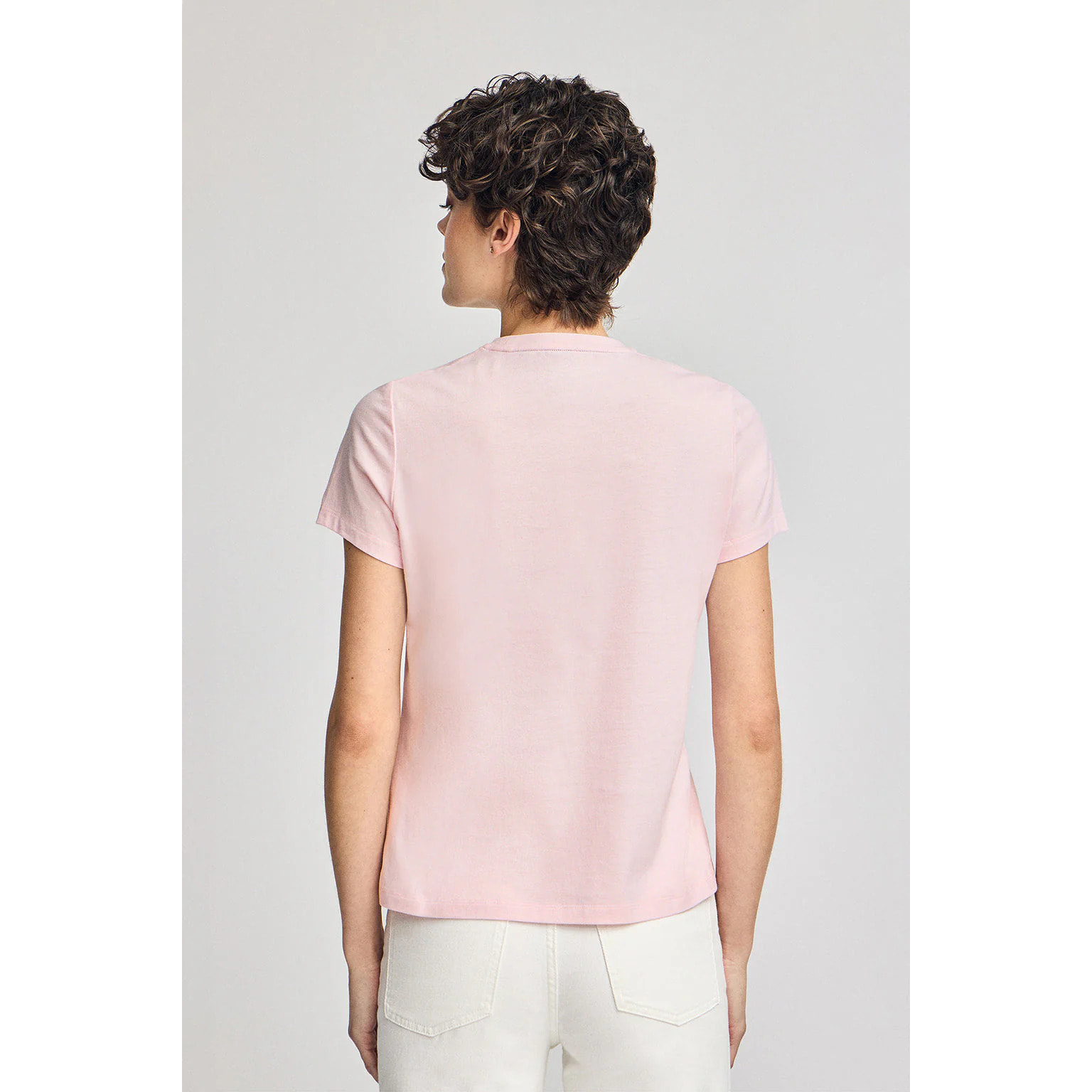 Camiseta básica rosa con logo engomado Polo Club