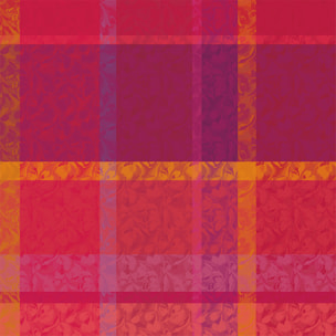 Nappe pur coton motif jacquard rouge Mille folk cranberry