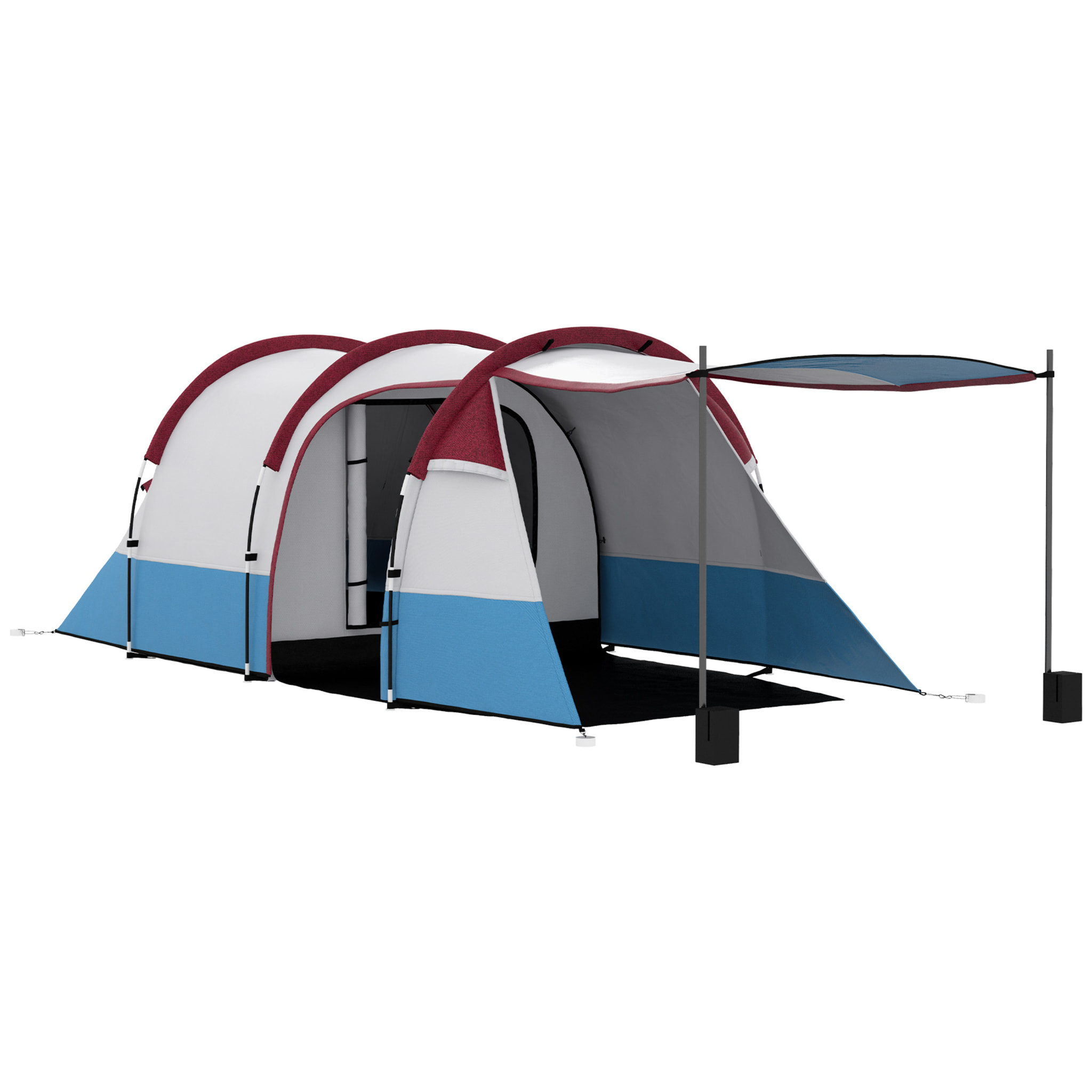 Tienda de Campaña Familiar para 2-3 Personas Tienda de Camping Plegable con 2 Habitaciones y Bolsa de Transporte Impermeable para Senderismo 420x200x150 cm Multicolor