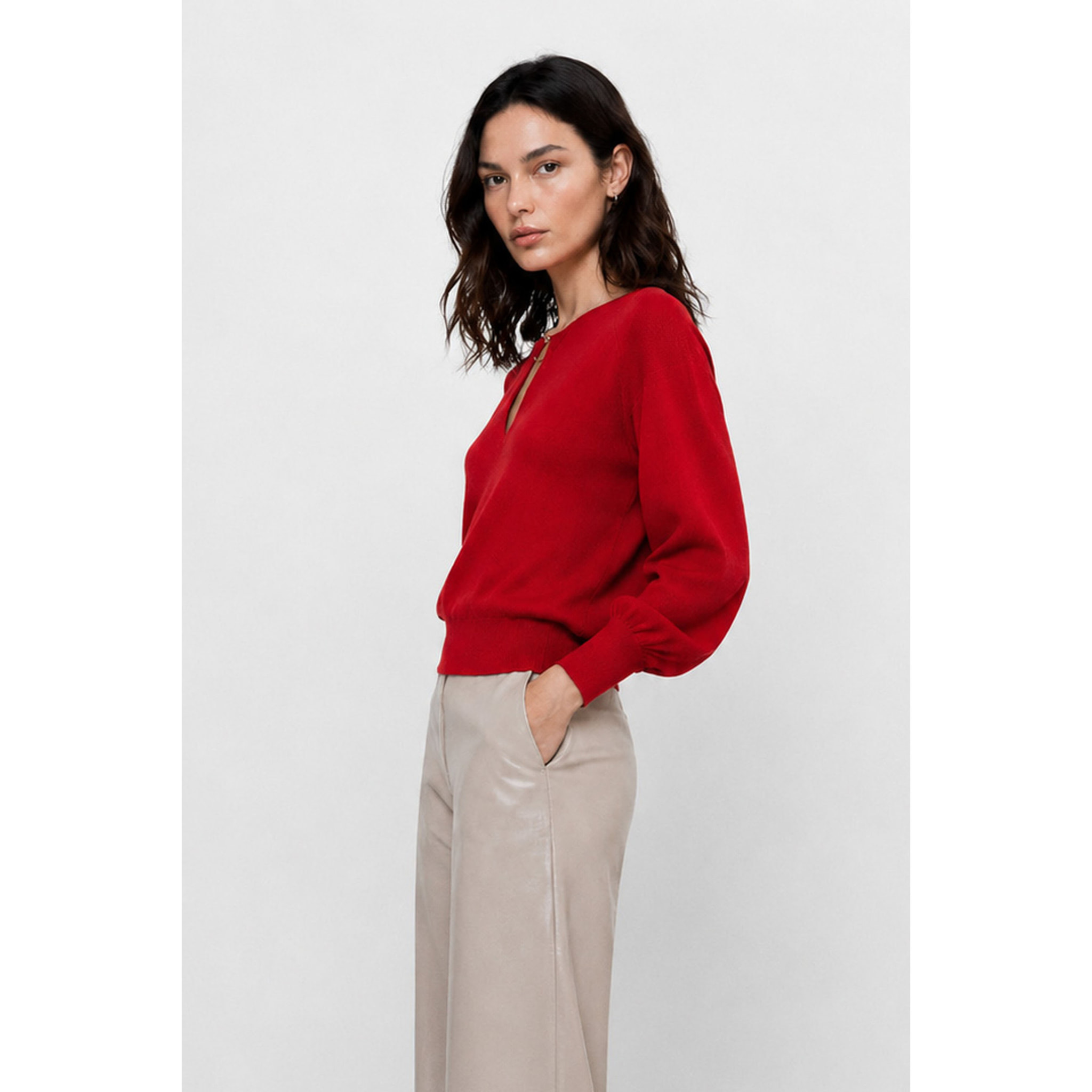 Kocca - Maglia da donna a maniche lunghe con scollo a goccia Donna