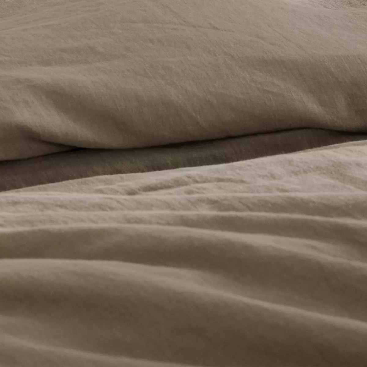 Housse de couette pur lin lavé 165 g/m² uni beige marron Le lin lave taupe