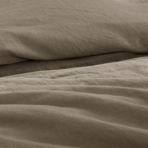 Housse de couette pur lin lavé 165 g/m² uni beige marron Le lin lave taupe