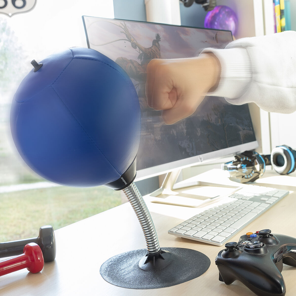 Sacco da Boxe Gonfiabile Antistress da Tavolo Hittres InnovaGoods