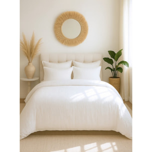 Parure housse de couette gaze de microfibre blanc