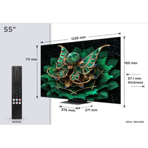 TV Mini LED TCL 55C79K 2025-55 pouces (139cm)
