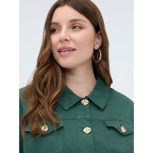 Fiorella Rubino - Chaqueta denim con botones decorativos - Verde