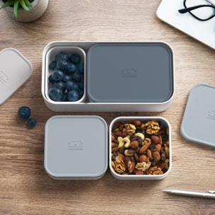 Boîtes compartiments pour lunch box monbento Extra Blanc et Gris