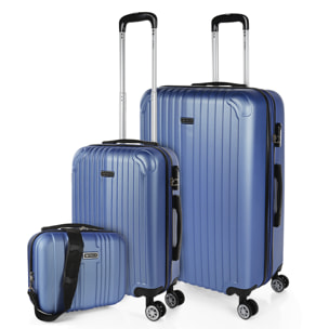 Juego De Maletas Rígidas Abs Itaca Sevron Azul Zafiro