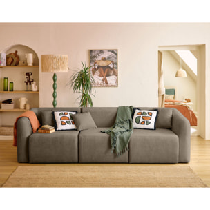 Ikare - module d'assise d'angle gauche - en tissu - Taupe