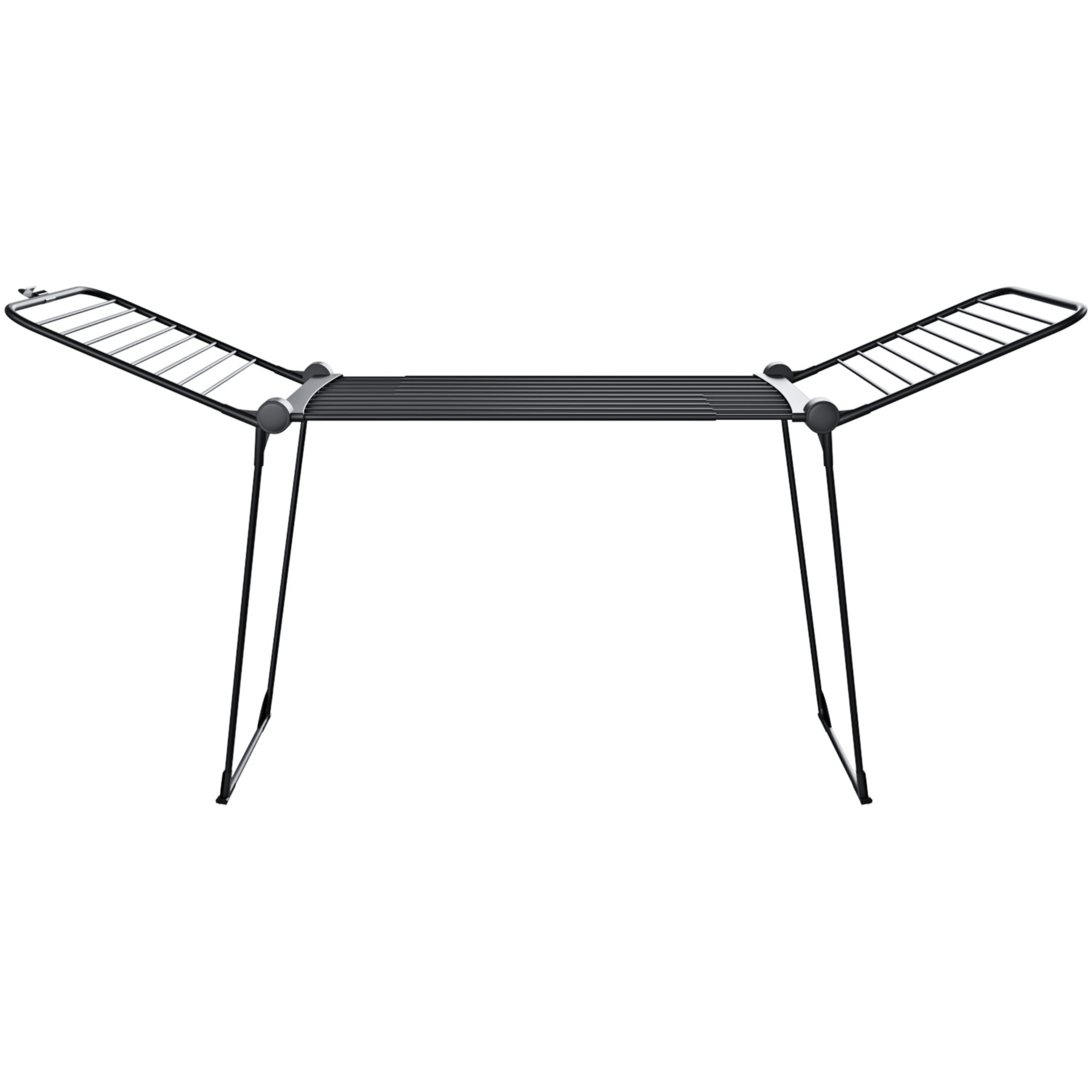 Stendibiancheria Estensibile Fino a 2 Metri Griglia Telescopica 30 M di Stenditura Stendino Grande Con Ruote Richiudibile 218-300 x 55 x 126 cm Nero