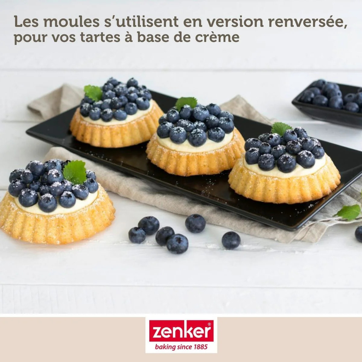 Lot de 6 moules à tartelettes 10 cm Zenker Black Metallic