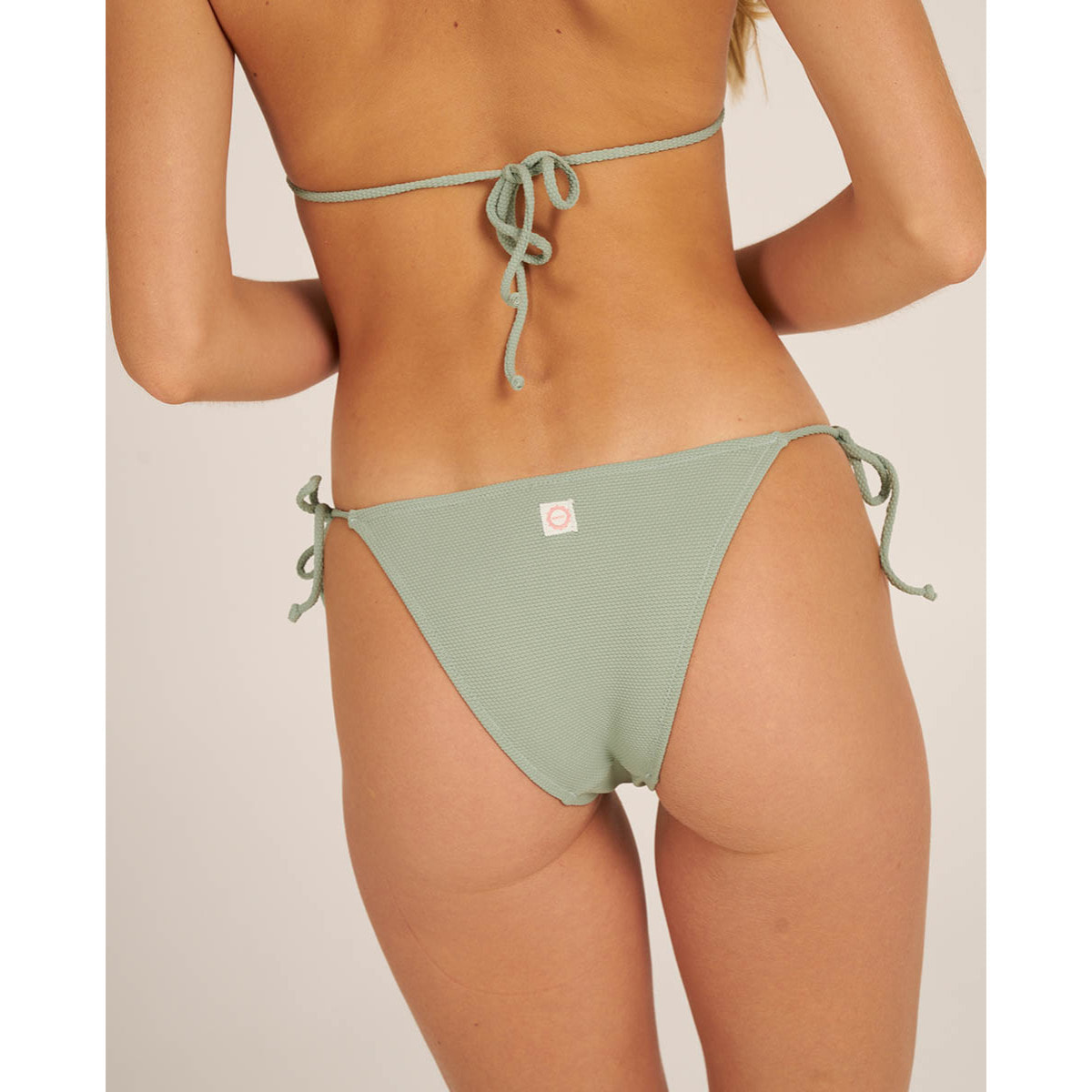 Braga de bikini con lazos en tejido piqué