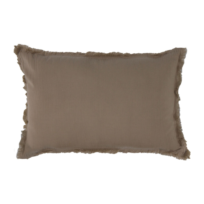 Coussin rectangulaire à franges - Naturel