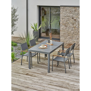 ORSINO - Ensemble repas de jardin 4 places - Gris anthracite