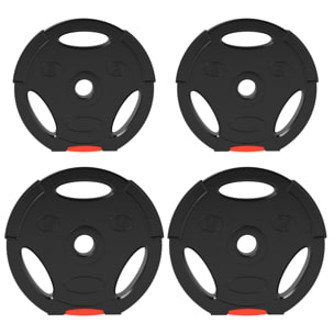 Juego de Discos Pesas de 4 Piezas Discos de Pesas Total 25 kg 2x7,5 kg 2x5 kg con Orificios de 2,5 cm para Entrenamiento Fitness en Hogar Gimnasio Negro