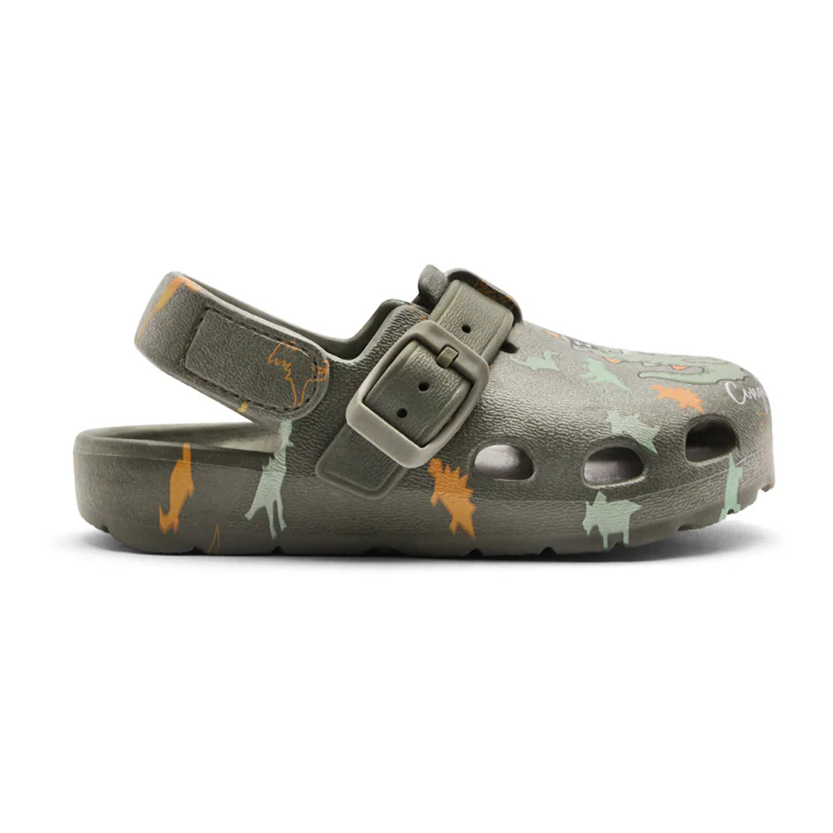 Sandalias Zueco Niños Hebilla Estampado Dinosaurio