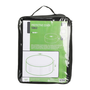 Funda para mesa redonda Ø160xH80cm impermeable en poliéster 600D negro con protección UV