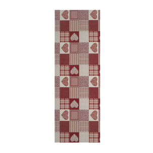 SALLY Alfombra vinílica de cocina patchwork en rojo, varias medidas disponibles.