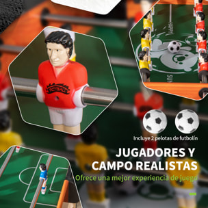 Futbolín para Niños de 7+ Años Futbolín Infantil de Madera 118x104x69 cm con 2 Bolas 8 Asas 2 Marcadores 22 Jugadores para Familias Fiestas Negro