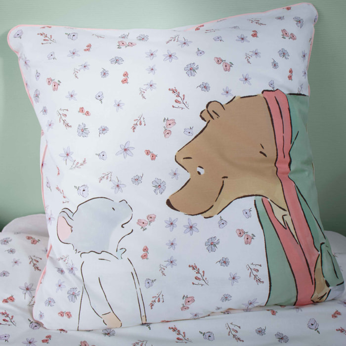 Parure de lit imprimée 100% coton, ERNEST ET CELESTINE JARDIN