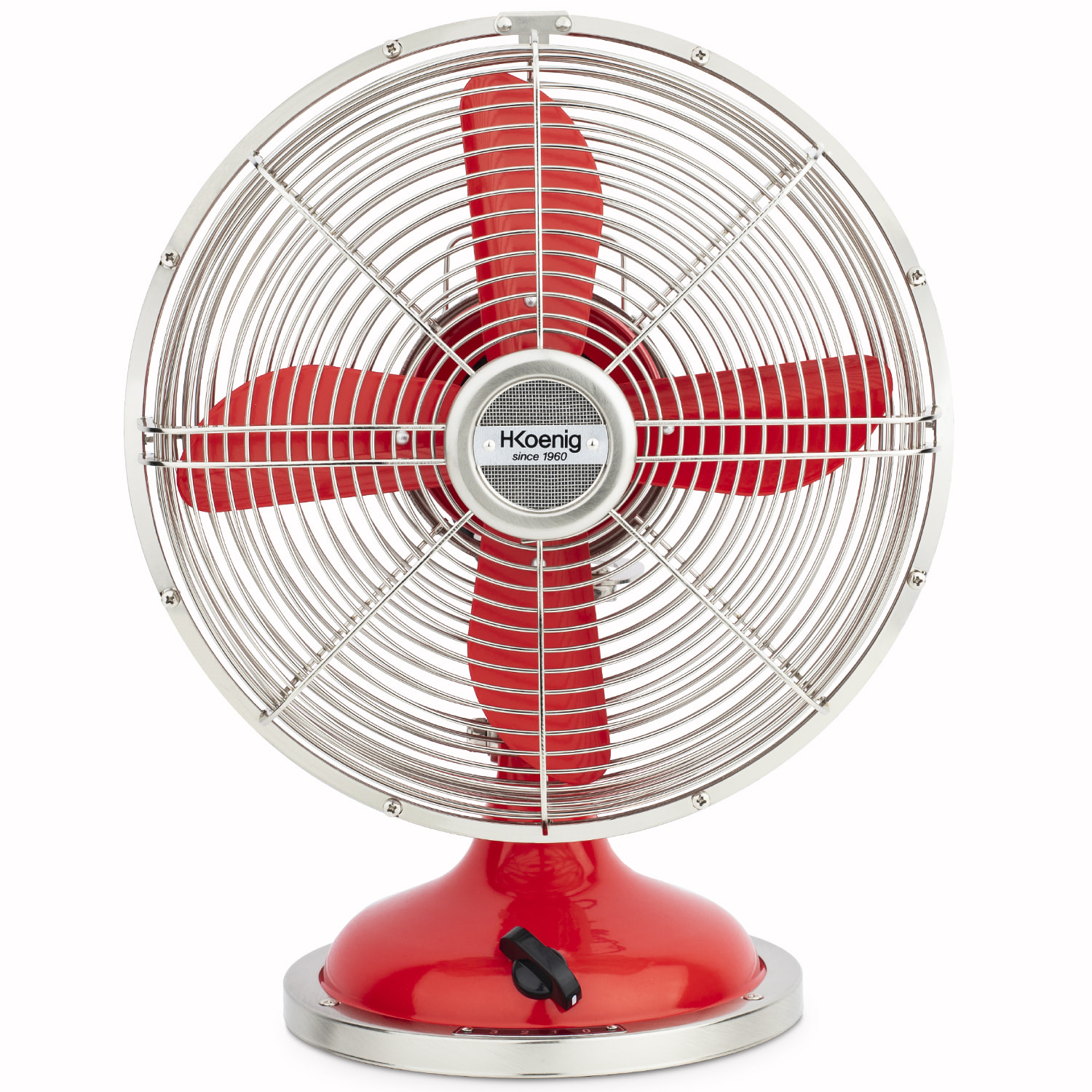 Ventilador En Metal, 3 Velocidades, 4 Aspas, Diseño Retro.