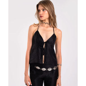 Top de tirantes con abertura delantera