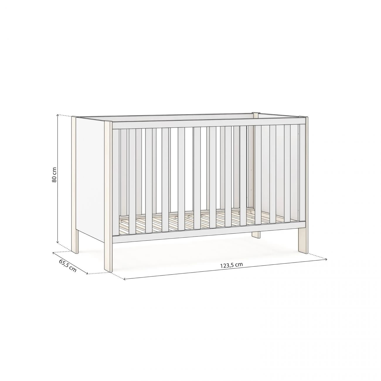 Cuna Misty Breeze Blanco - Oak Soft