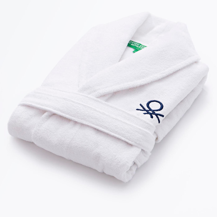 Albornoz 340gsm 100% algodon blanco benetton