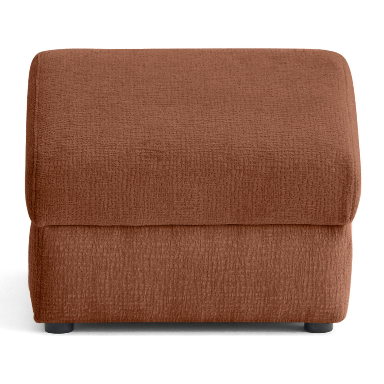 Bastille - pouf en tissu velours relief - Terracotta