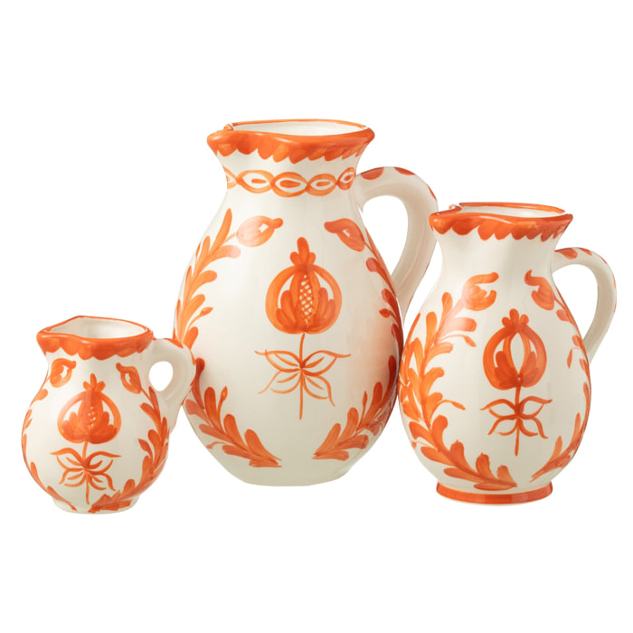 J-Line cruche Granada - céramique - blanc/orange - large