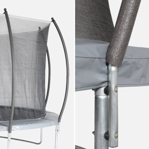 Trampoline rond Ø 370cm gris avec filet de protection intérieur - Saturne Inner – Nouveau modèle - trampoline de jardin 3.7m 370 cm |Design| Qualité PRO. | Normes EU.