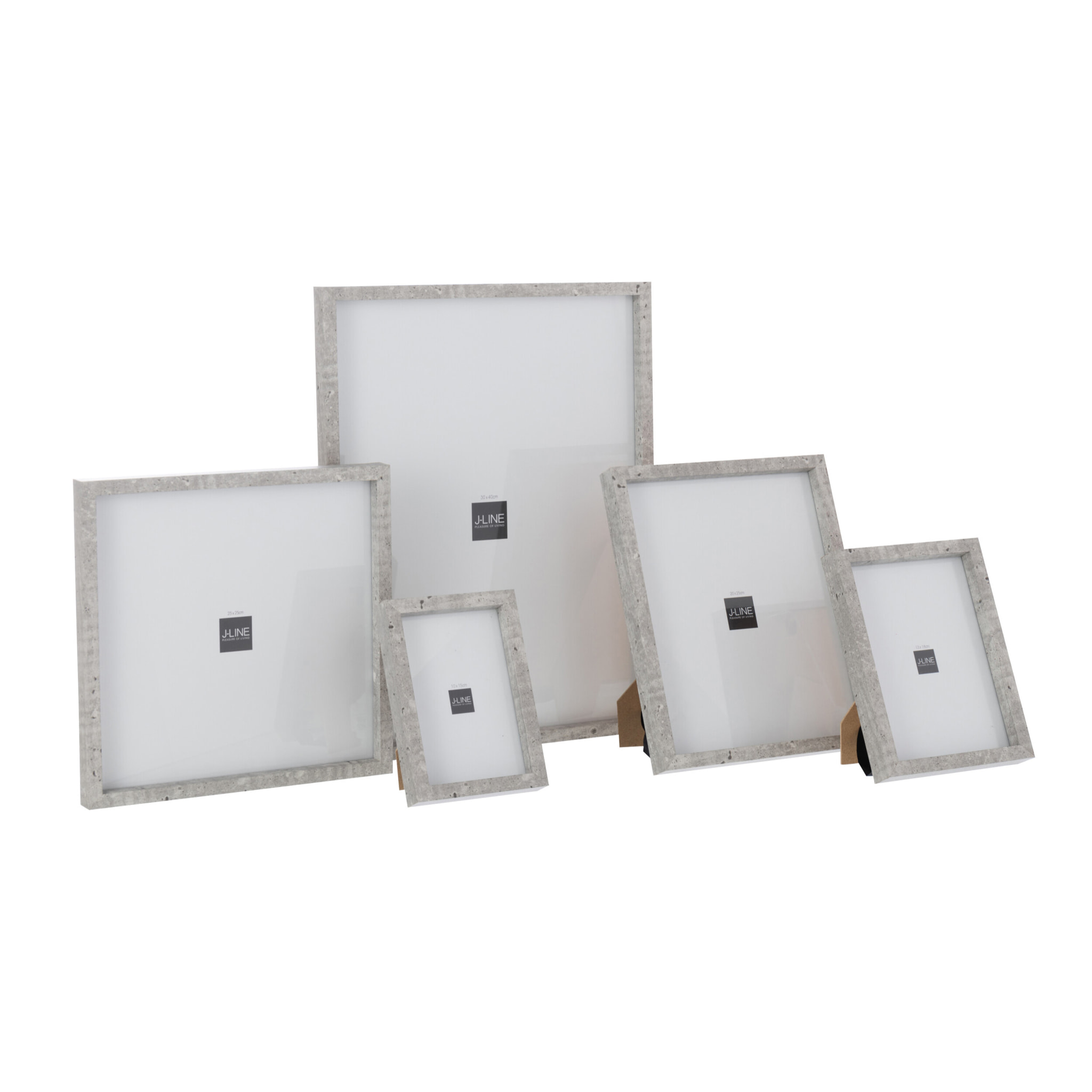 J-Line cadre photo Rectangle - bois - gris clair - 30 x 40 cm