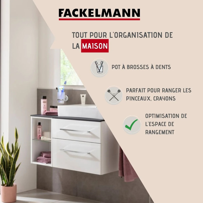 Porte brosse à dents en verre et chromé Fackelmann Vision