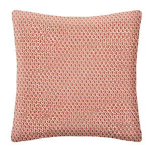 Coussin imprimé "Otto" - coton - rose terracotta - 38x38 cm