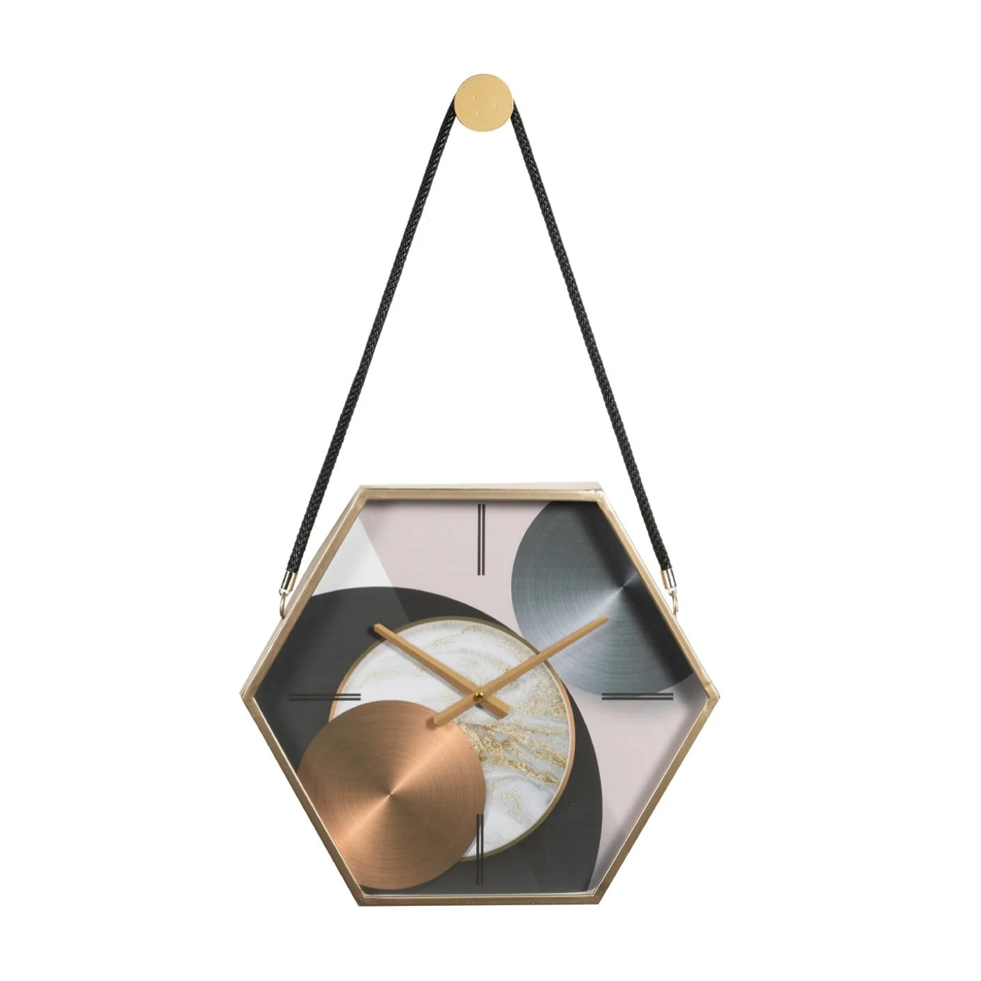 Reloj Pared Metal Cristal 45x6x39 Cm