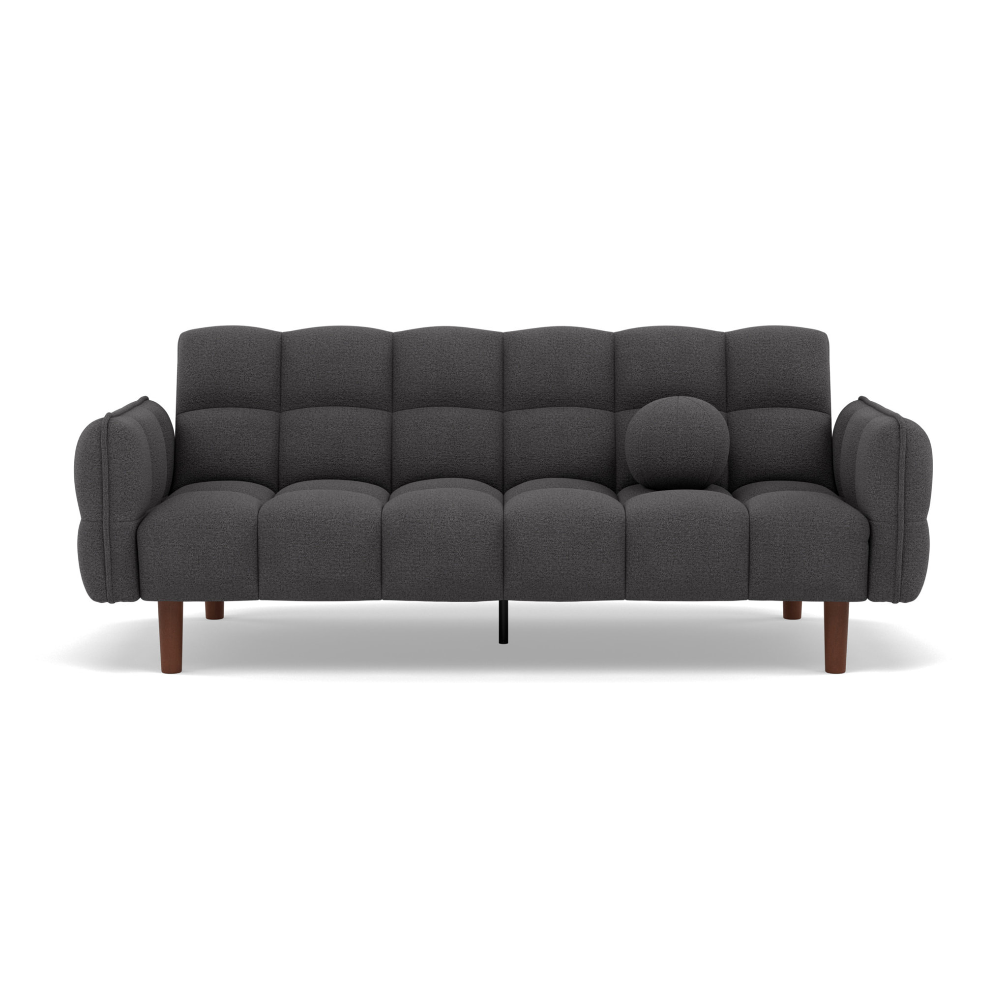 Adam - Canapé convertible clic-clac 2 places bubble en tissu texturé - Gris foncé